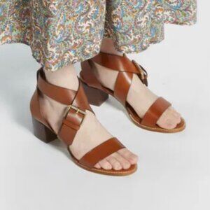 Vanessa Bruno Brown Leather Sandals Size US 8 EU 38